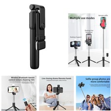 Smartphone Selfie Stick Wireless Bluetooth Rotating 360 Remote LED Highlight F