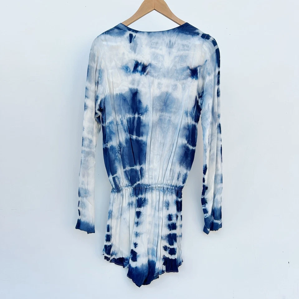 Stone Cold Fox Ruffle Love Jumper Shorts Long Sleeve Blue White Tie Dye US 4 - Image 3 of 4