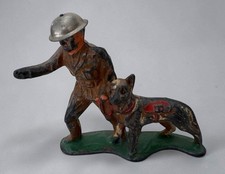Vintage Barclay Manoil WWI Soldier Dispatcher With German Shepherd