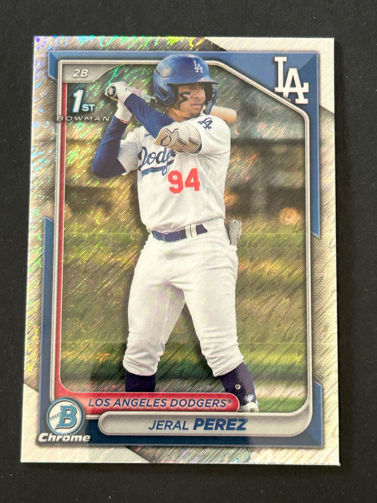 2024 Bowman Chrome #BCP-158 Jeral Perez Shimmer Refractor Los Angeles Dodgers