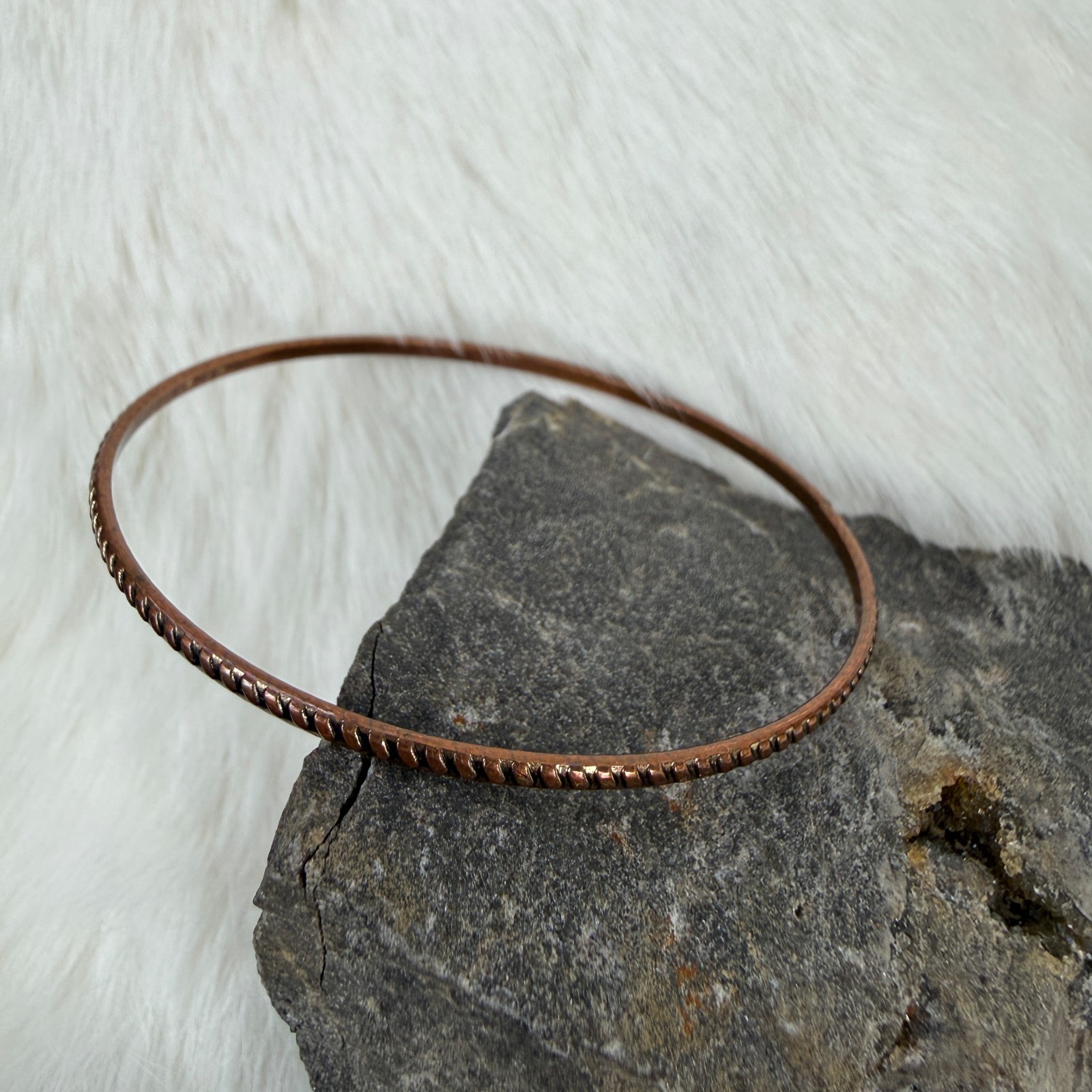 Thin Stackable Copper Bangle Bracelet - image 2