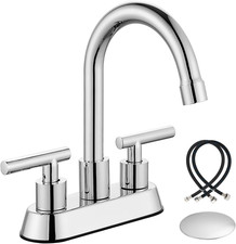 4 Inch Centerset Bathroom Faucets,2 Handle Bathroom Sink Faucet Stainless Steel,