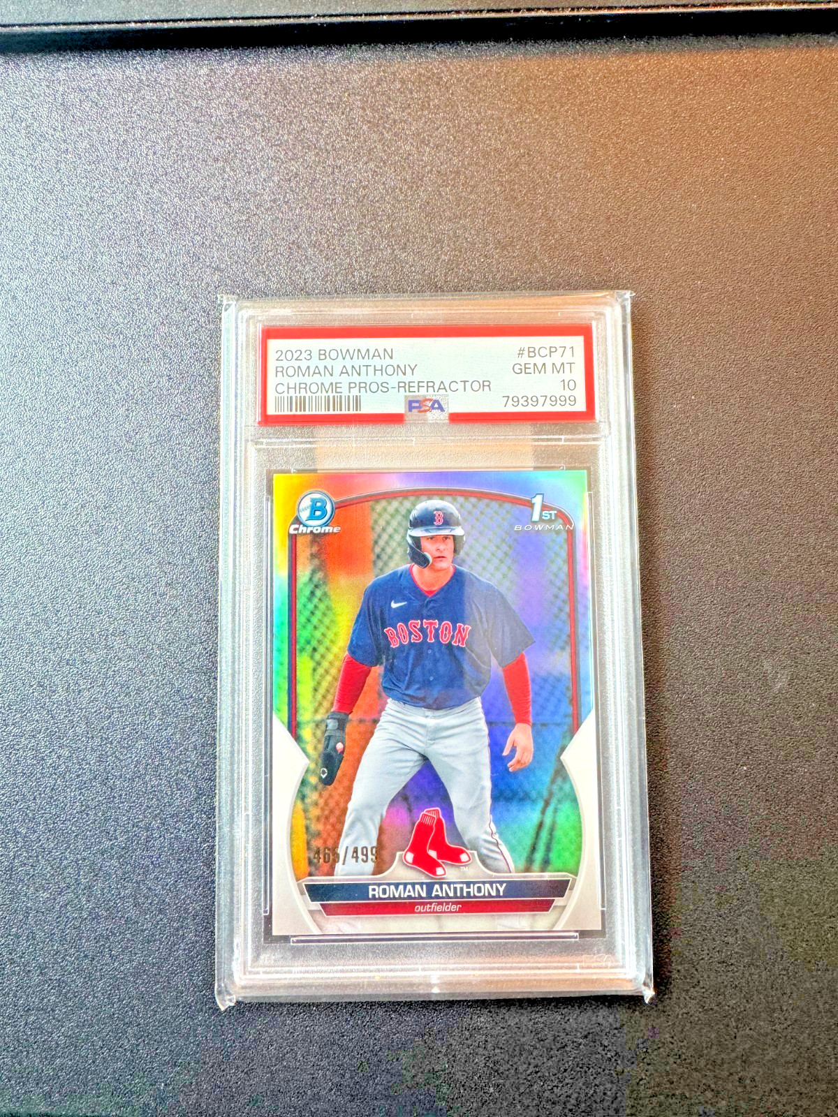 Roman Anthony 2023 Bowman 1st Chrome Prospects Refractor /499 PSA 10 #BCP-71 BOS