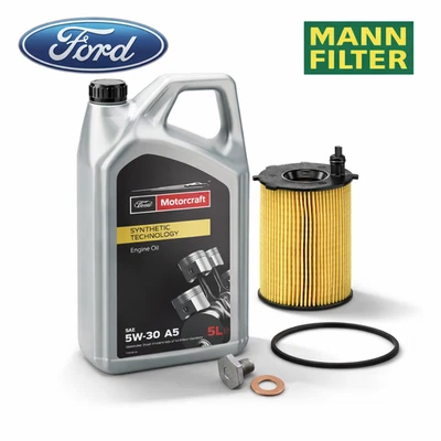 5L Ford Motorcraft 5W30 Motoröl + MANN Ölfilter für Ford 1.4 1.5 1.6 TDCI - Bild 1 von 4