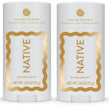 Native Sugar Cookie Deodorant Aluminum Paraben Free Solid Stick 2.65 oz 2-Pack