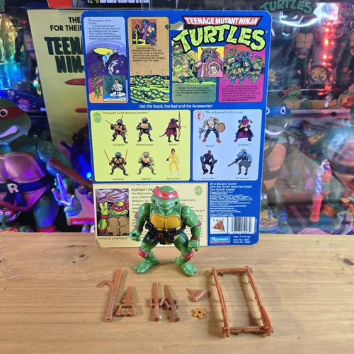 TMNT Hard Head Raph Raphael Action Figure Complete with Cardback Vintage 1988
