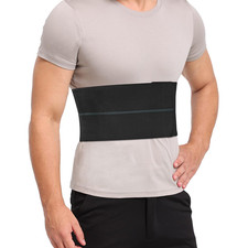 Broken Rib Brace for Men - Compression Chest Binder for Cracked Ribs Support  C