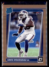 2021 Panini Donruss Optic Greg Rousseau Bills 253 Rated Rookie Gold Prizm 