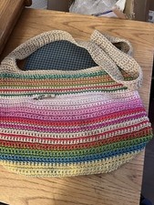 The Sak Multicolor Crochet Shoulder Bag Zip Closure Inner Pockets - Beauty EUC