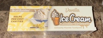 Brush Buddies Vanilla Ice Cream Toothpaste 3.5oz Fluoride New in box exp 07/2027