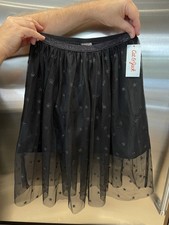 Cat  Jack Girls Black skirt size M 7/8 with glitter stars, Halloween
