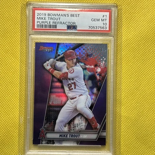 2019 Bowman’s Best Mike Trout purple refractor 074/250 PSA 10 Gem Mint Angels