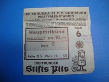 75/76 Ticket BVB Dortmund Fortuna K&ouml;ln FC Eintrittskarte Sammler Bundesliga