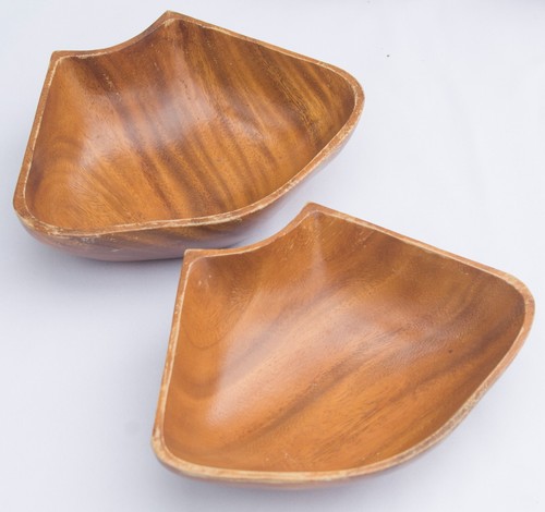 Vintage 70s Wood Lazy Susan 7 Piece Set Removable Serving Dishes 13.5 Inch - Picture 11 of 13