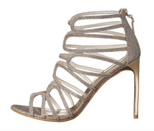 Stuart Weitzman Women's Loopdeloop Platinum Metallic Sandals Z4207 Size 9 M