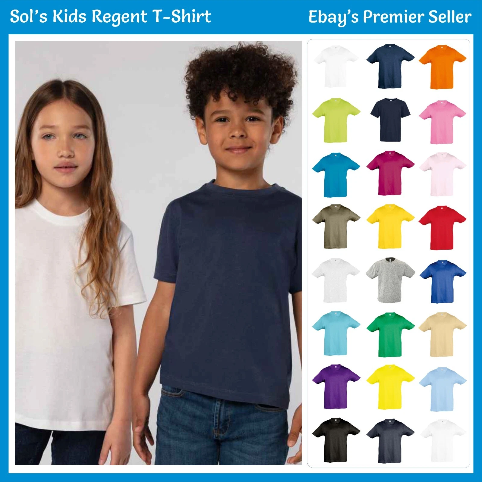 SOL'S Kids Regent T-Shirt Sols 100% Ringspun Children's Tee, Free Delivery