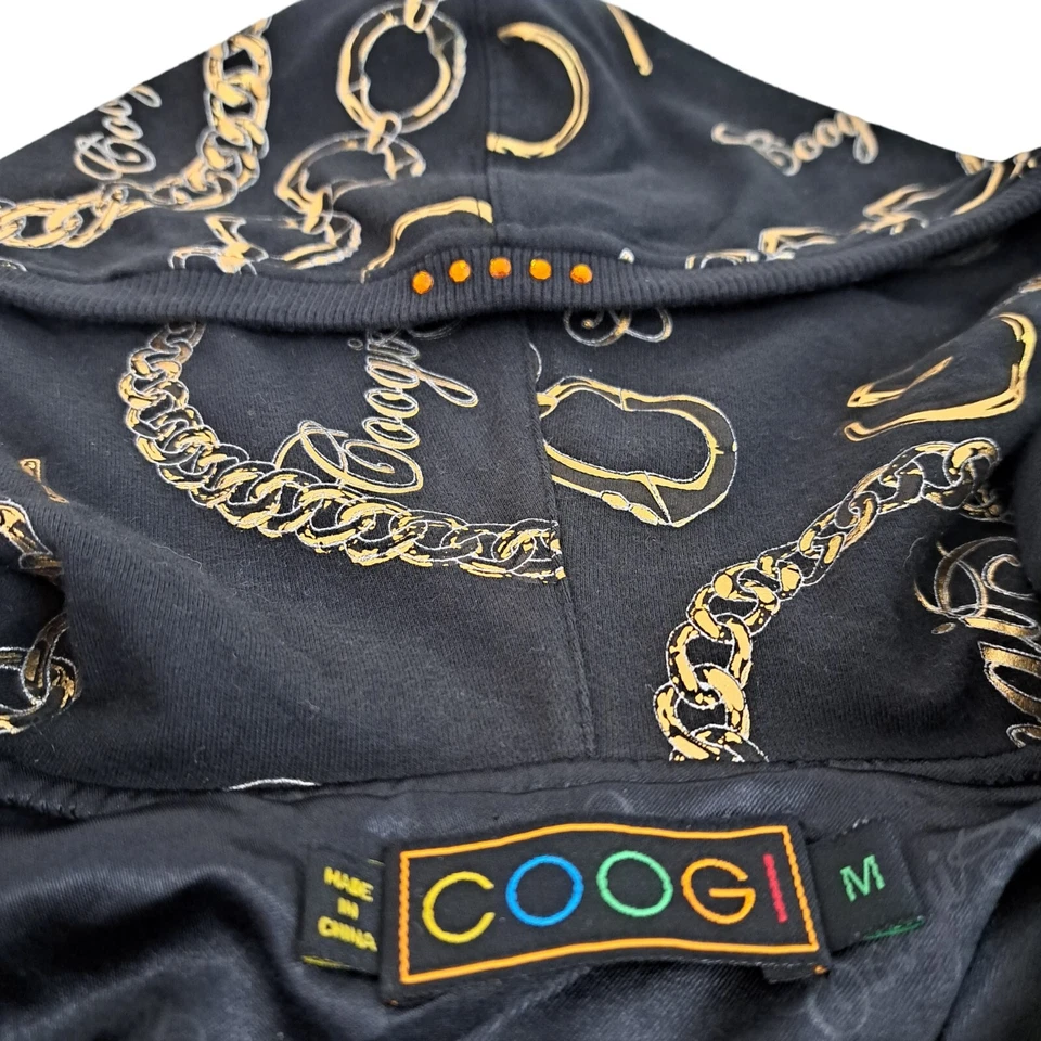 Coogi Sweatshirt Womens Medium Gold Chains All Over Full Zip Hood Hoodie Jacket - Image 4 of 4