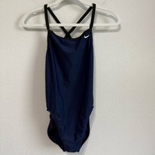 Nike Solid Poly Lingerie Tank One Piece Swimsuit Navy 34/Women's Size 8