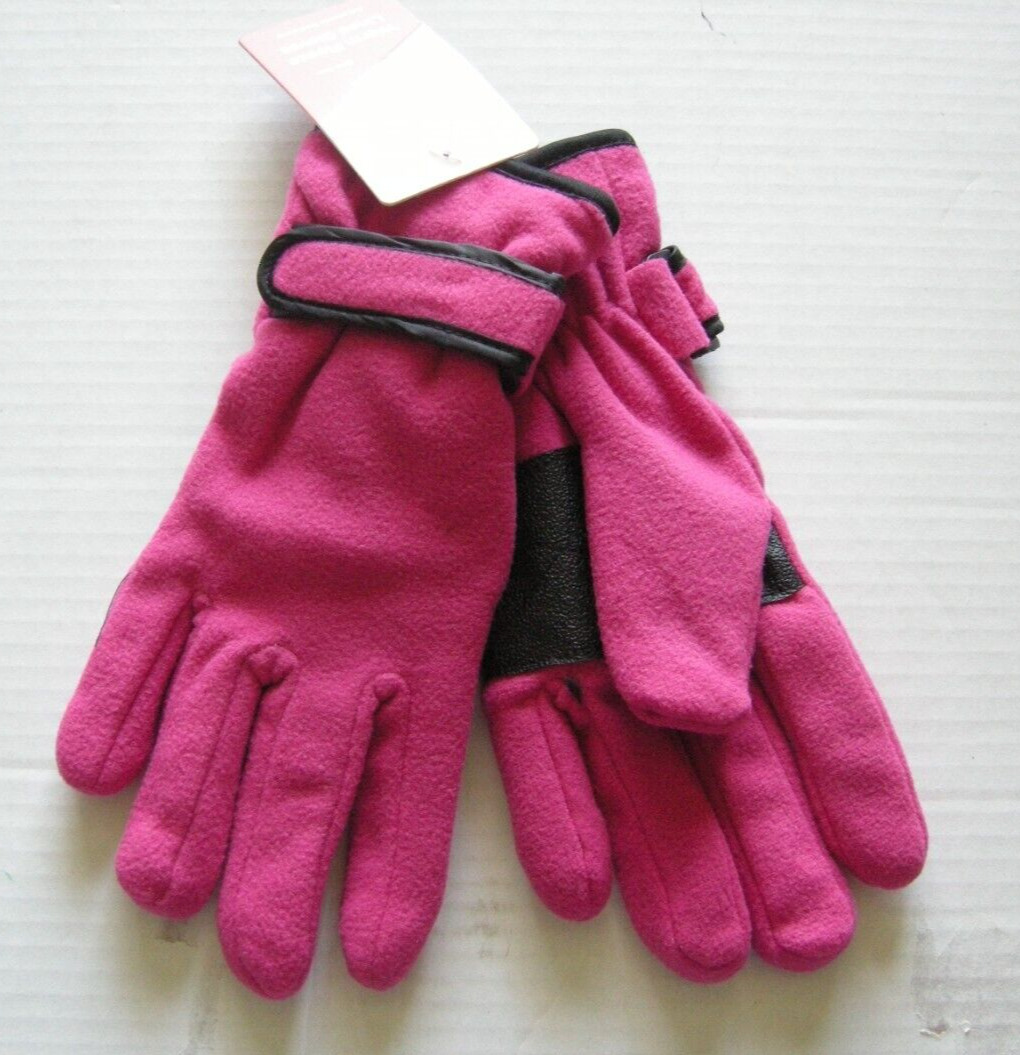 Ladies Fleece Gloves By Tru Fit, Pink, Insulated, One Size, Brand New