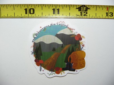 MOUNTAINS ARE CALLING DECAL STICKER HIKING CAMPING WOODS NATURE HIKE