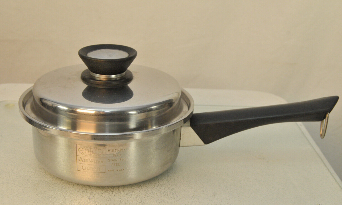 Amway Queen 片手鍋 ソースパン MULTI-PLY 18/8 Vintage Amway Queen 18/8 Stainless Multi Ply Sauce Pan Pot with