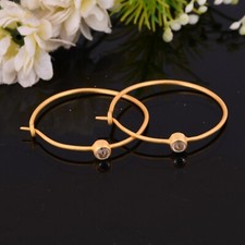 925 Silver & Gold Plated Hoop Earrings For Anniversary Gift With Crystal Quartz