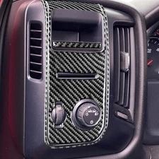 For Silverado SIERRA 2014-18 Real Carbon Fiber Dash Headlight Switch Panel Cover