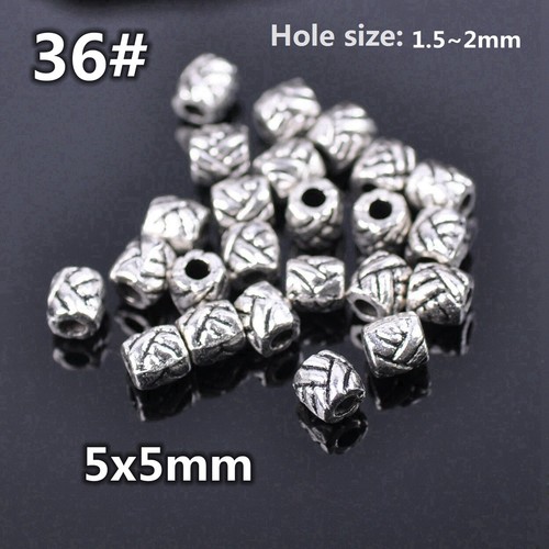50pcs Tibetan Silver Color Metal Alloy Loose Spacer Beads Lot For Jewelry Making - Bild 46 von 59