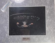 SALE $10 ChromeArt Star Trek USS Enterprise NCC-1701-D Matted Print Sealed w/COA