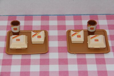 VINTAGE BARBIE FOOD JAZZIE TEEN COUSIN BURGER KING PLAY SET FOOD PARTS HTF 