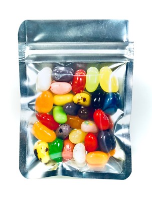 100 pack 3 1/4'' x 4 1/4'' Mylar Mini Resealable Food Storage Bags Strong 4 Mil   