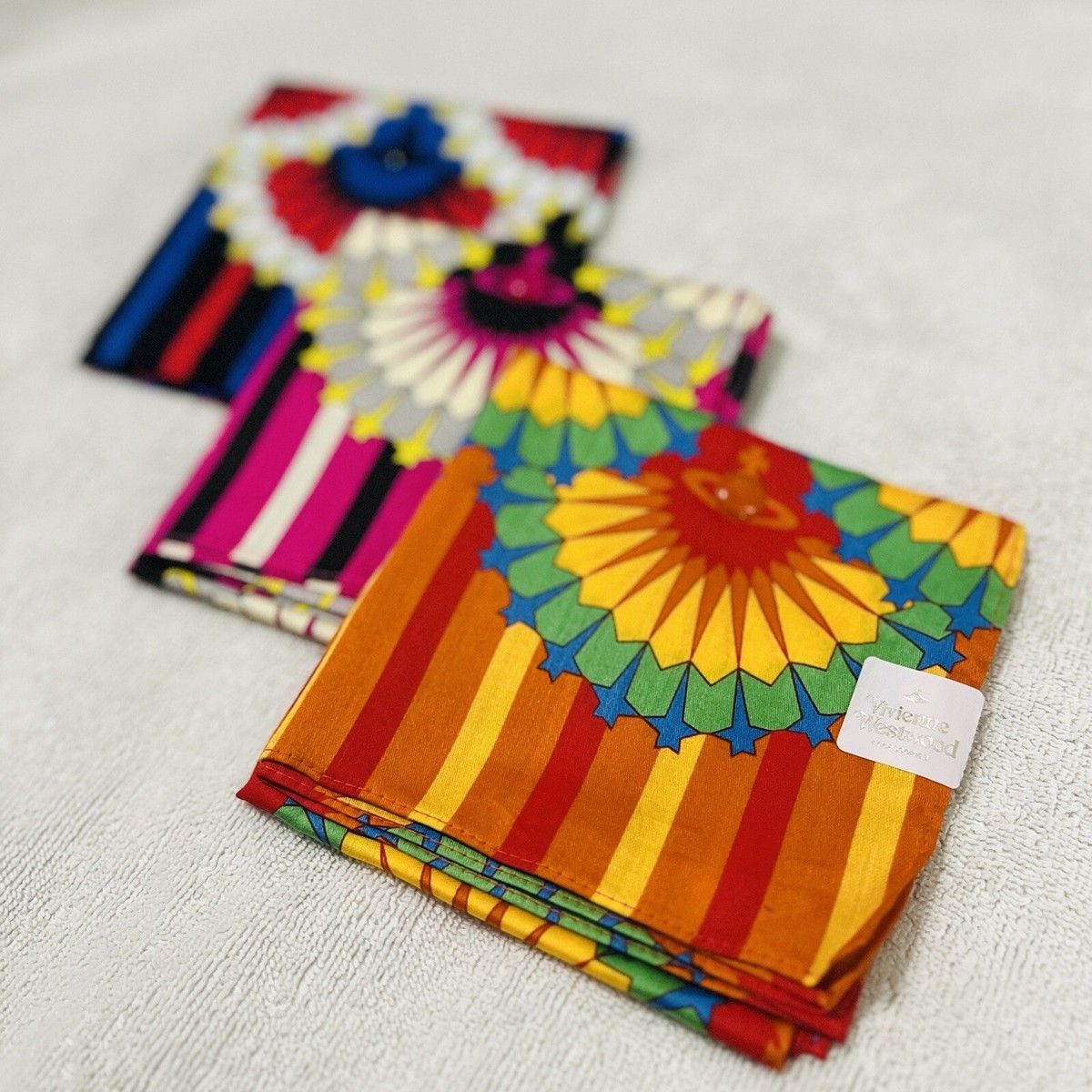 Vivienne Westwood Handkerchief/Scarf - 50cm - Pink Deco Stars and