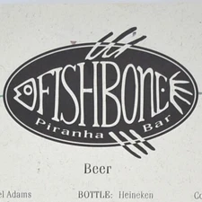 1999 Fishbone Restaurant And Piranha Bar Menu 1874 Peachtree Road Atlanta GA