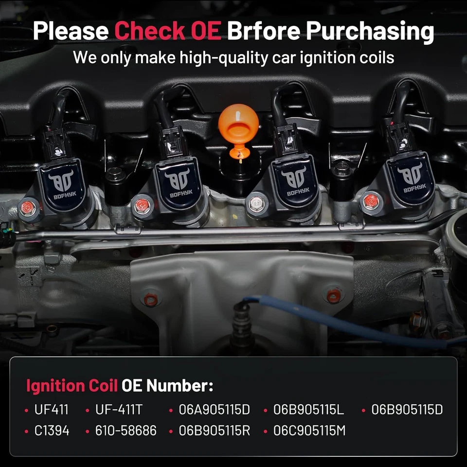 4 Ignition Bobinas Packs UF411 For 2002-2005 Seat Toledo 1.8L l4 - Image 4 of 4