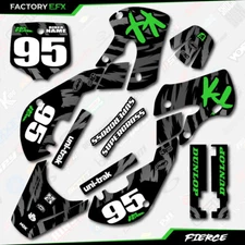 Black & Green Fierce Graphics Sticker Kit fits Kawasaki KX65 KX 65 00-24 Decals
