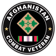Afghanistan Combat Veteran Bumper Sticker Military Vinyl Soldier Decal 5"