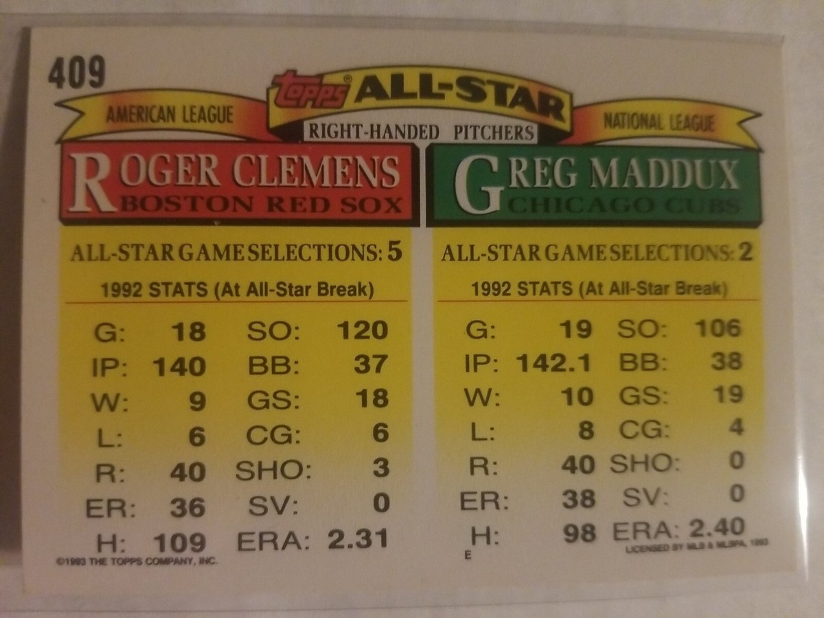 1993 Topps baseball card 1992 Topps All Stars - Roger
