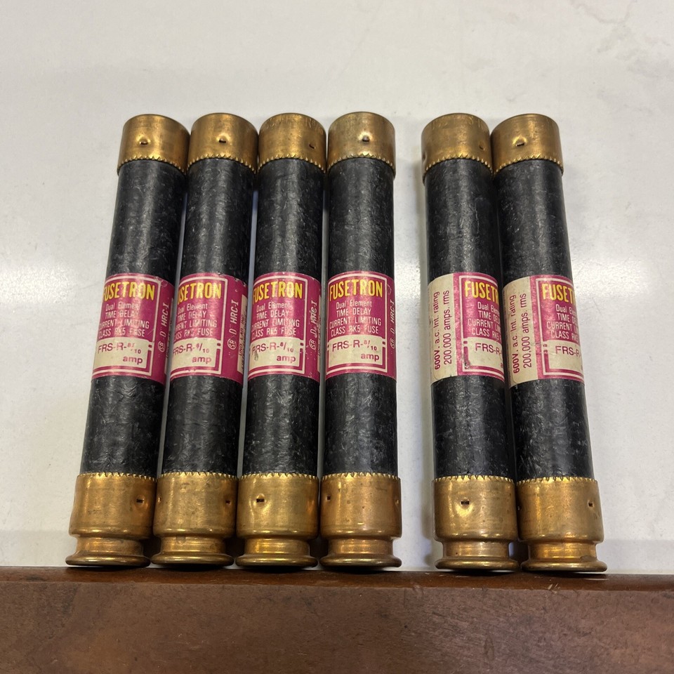 Fusetron FRS-R-8/10 Time Delay Fuse 8/10 Amp 600 Volt Class RK5 Lot Of ...