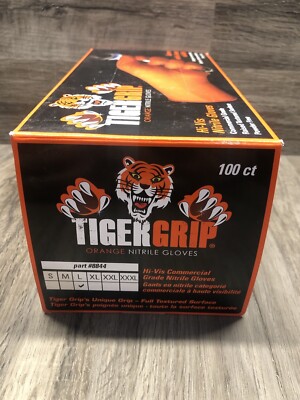 Superior Grip Tiger Grip Gloves Xl Tiger Grip Orange Nitrile