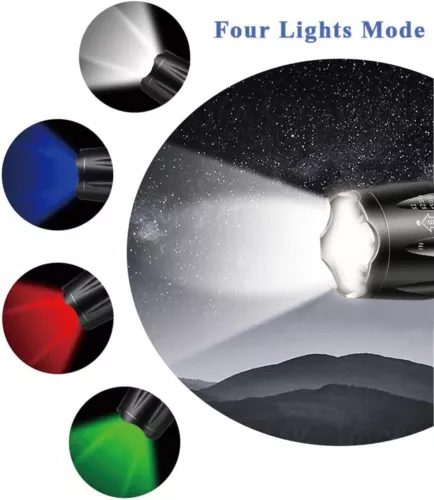 Taktisch 4 in 1 Zoom RGBW Rot Grün Blau Weiß Taschenlampe Licht LED Jagd Lampe - Bild 7 von 12