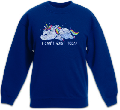 I Can't Exist Today Kids Kinder Pullover Chilling Sloth Lazy Lazybones Sleep