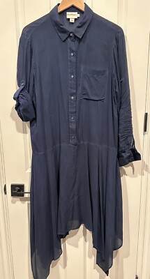 dkny women's long sleeve collared shift dress DKNY Women's Long-Sleeve Collared Neck Midi Shirt Dress