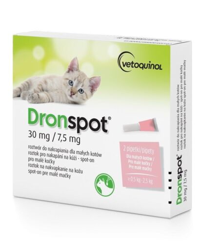 5909991409005 VETOQUINOL Dronspot - Entwurmungstropfen für Katzen 0,5-2,5 kg Vet - Afbeelding 1 van 1