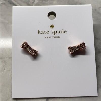 NWT Kate spade rose gold diamond bow stud earrings UK