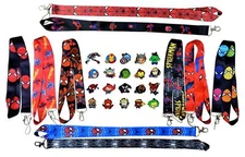 Marvel Spider-Man Lanyard Set w/ 5 Themed Disney Park Trading Pins ~ Brand New