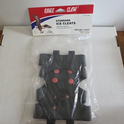 Eagle Claw Standard Ice Cleats Medium/Large M/L Black NEW 