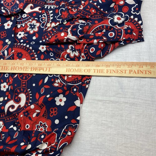 Talbots Damen Kleid Größe 12 rot weiß blau Blumenmuster Paisley klassisch adrett - Bild 6 von 9