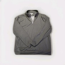 Peter Millar Crown Sport 1/4 Zip Pullover Mens XL Solid Gray Performance Golf