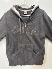 Vintage Y2K, Nike Gray Full Zip Hoodie With Pockets, Embroidered Logo . Size L