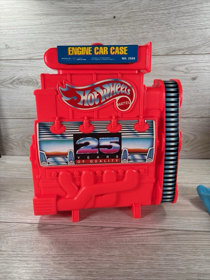 Hot Wheels Car Case Engine 1992 25-Year Anniversary NOS Toy Storage Mattel New - Image 2 of 4